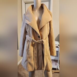 Allegra K Tan Trench Coat